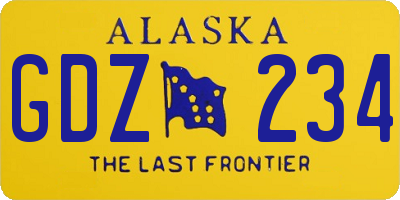 AK license plate GDZ234