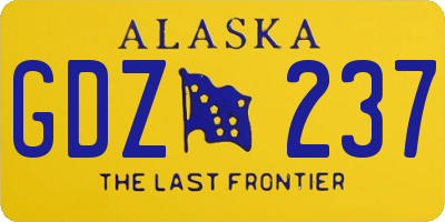 AK license plate GDZ237