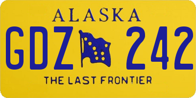 AK license plate GDZ242