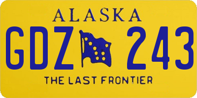 AK license plate GDZ243