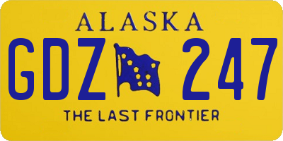 AK license plate GDZ247