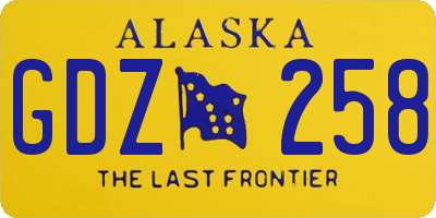 AK license plate GDZ258