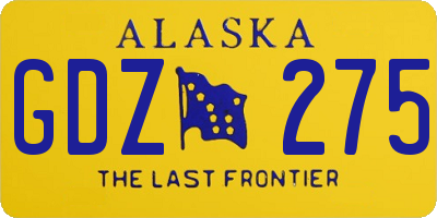 AK license plate GDZ275
