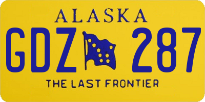 AK license plate GDZ287