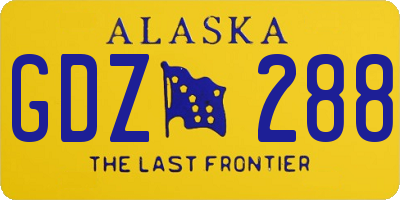 AK license plate GDZ288