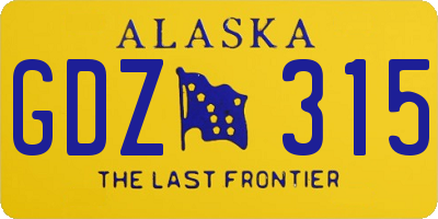 AK license plate GDZ315
