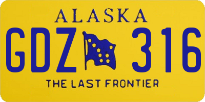 AK license plate GDZ316