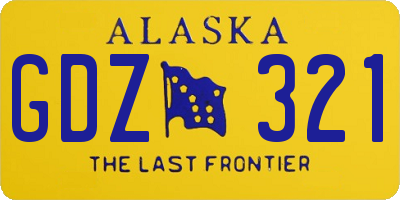 AK license plate GDZ321