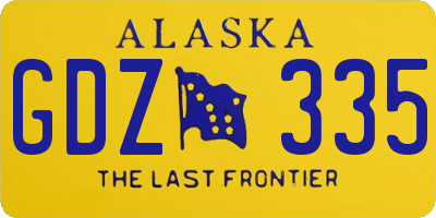 AK license plate GDZ335