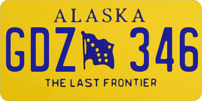 AK license plate GDZ346