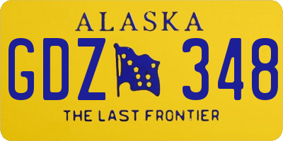 AK license plate GDZ348