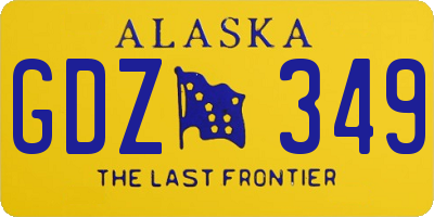 AK license plate GDZ349