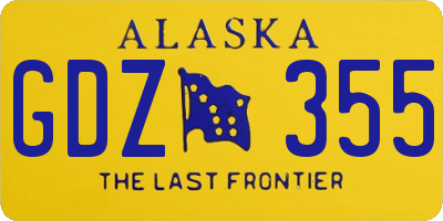 AK license plate GDZ355