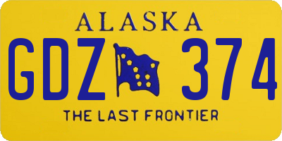 AK license plate GDZ374
