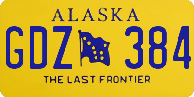 AK license plate GDZ384