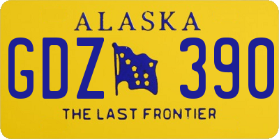 AK license plate GDZ390