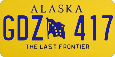 AK license plate GDZ417