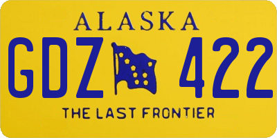 AK license plate GDZ422