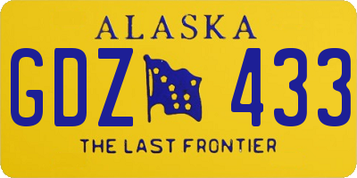 AK license plate GDZ433