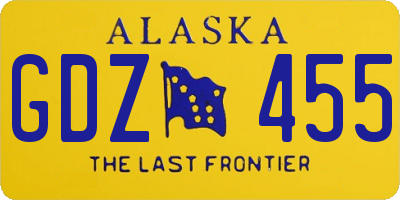 AK license plate GDZ455