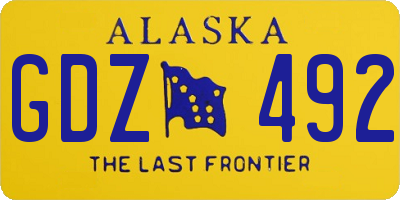 AK license plate GDZ492