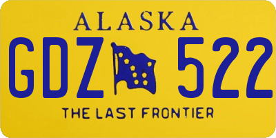AK license plate GDZ522