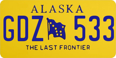 AK license plate GDZ533