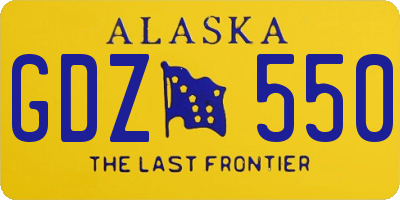 AK license plate GDZ550