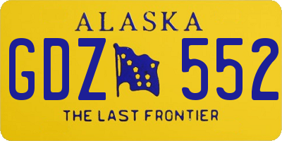 AK license plate GDZ552