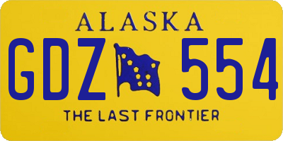 AK license plate GDZ554