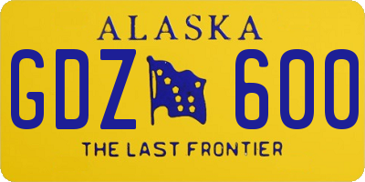 AK license plate GDZ600