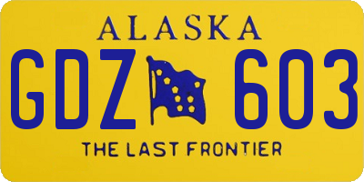 AK license plate GDZ603