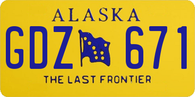 AK license plate GDZ671