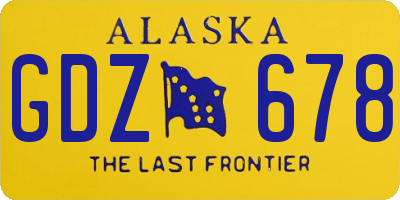 AK license plate GDZ678