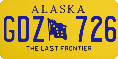 AK license plate GDZ726