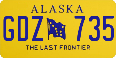 AK license plate GDZ735