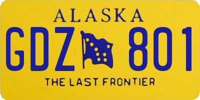 AK license plate GDZ801