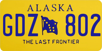 AK license plate GDZ802