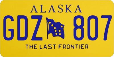AK license plate GDZ807