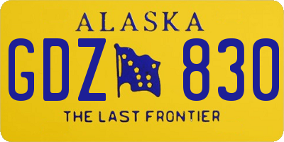 AK license plate GDZ830