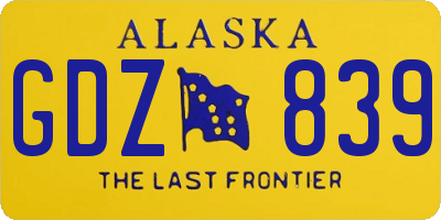AK license plate GDZ839