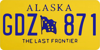 AK license plate GDZ871