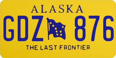 AK license plate GDZ876