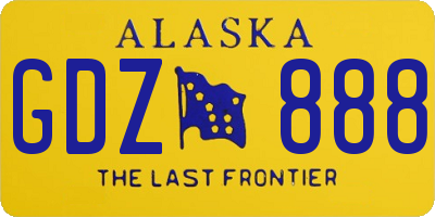 AK license plate GDZ888