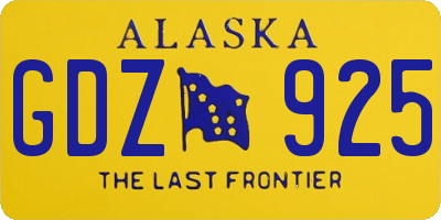 AK license plate GDZ925