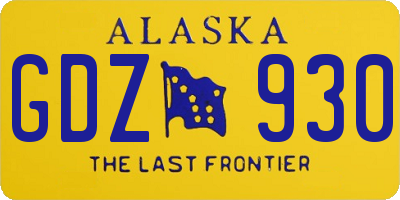 AK license plate GDZ930