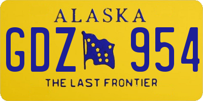 AK license plate GDZ954