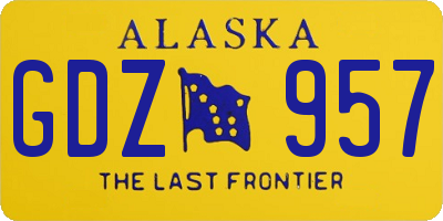 AK license plate GDZ957