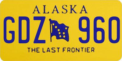 AK license plate GDZ960