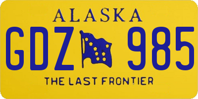 AK license plate GDZ985